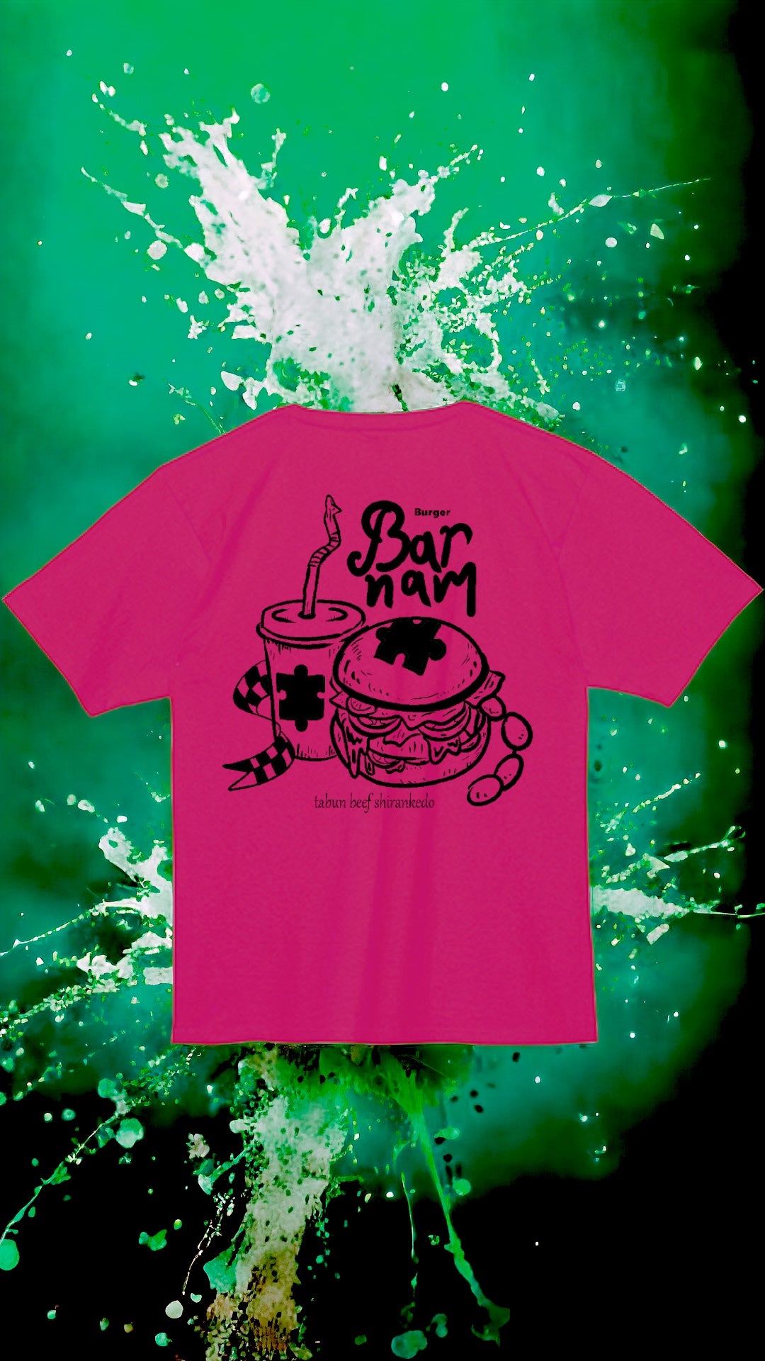 BARNAM burger tシャツ 2色