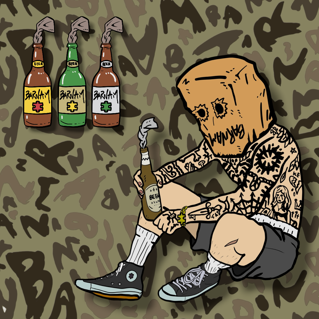 紙袋マン・ビッグシルエットパーカー、